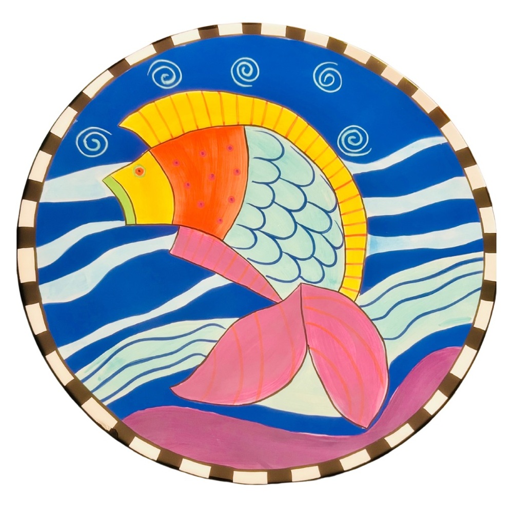 Laurel Burch ‘Sea Spirits Big Fish’ 18” Platter